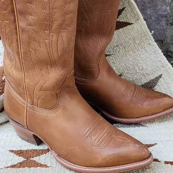 BLACK STAR LEATHER WESTERN KNEE HIGH BOOTS - Picture 13 of 15